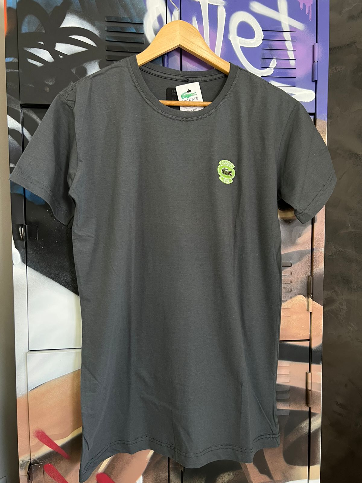 Camiseta Algodão Lacoste Cinza