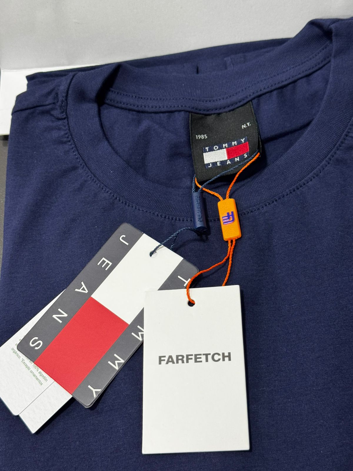 Camiseta Seda Pima Tommy Azul