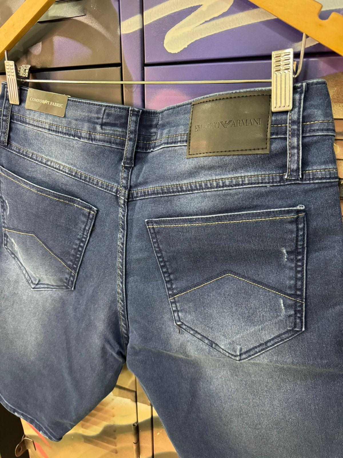 Bermuda Jeans Armani Azul