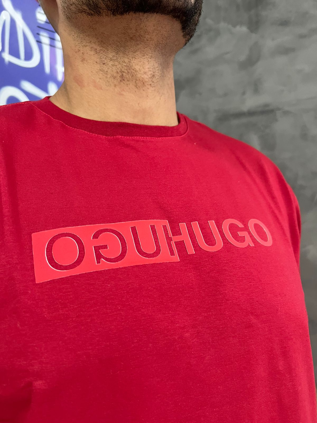 Camiseta Linha Griff Hugo Boss Vermelho