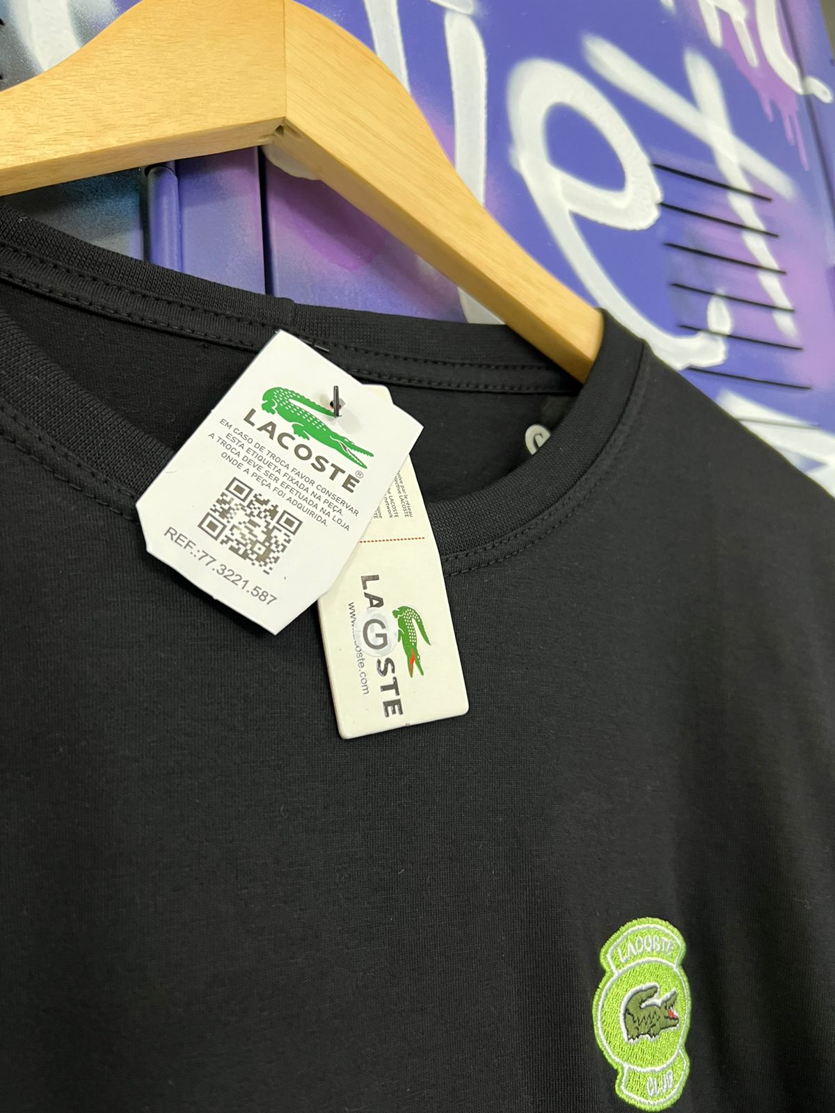 Camiseta Algodão Lacoste Preto