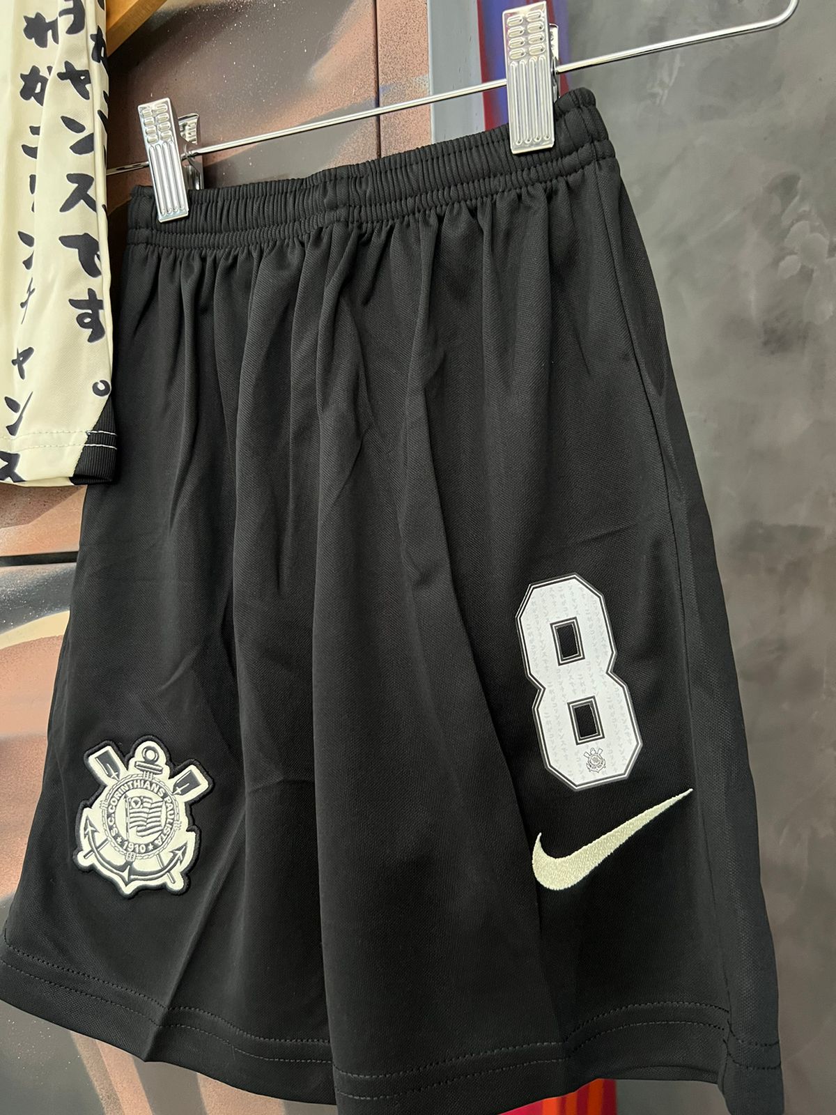 Conjunto Infantil Corinthians Japão C/ Personalização Nike Preto