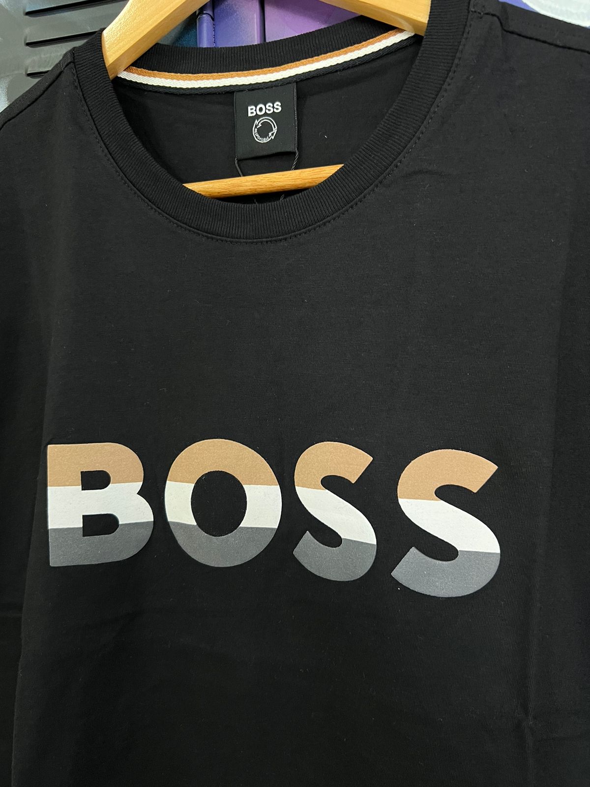 Camiseta Linha Griff Hugo Boss Preto