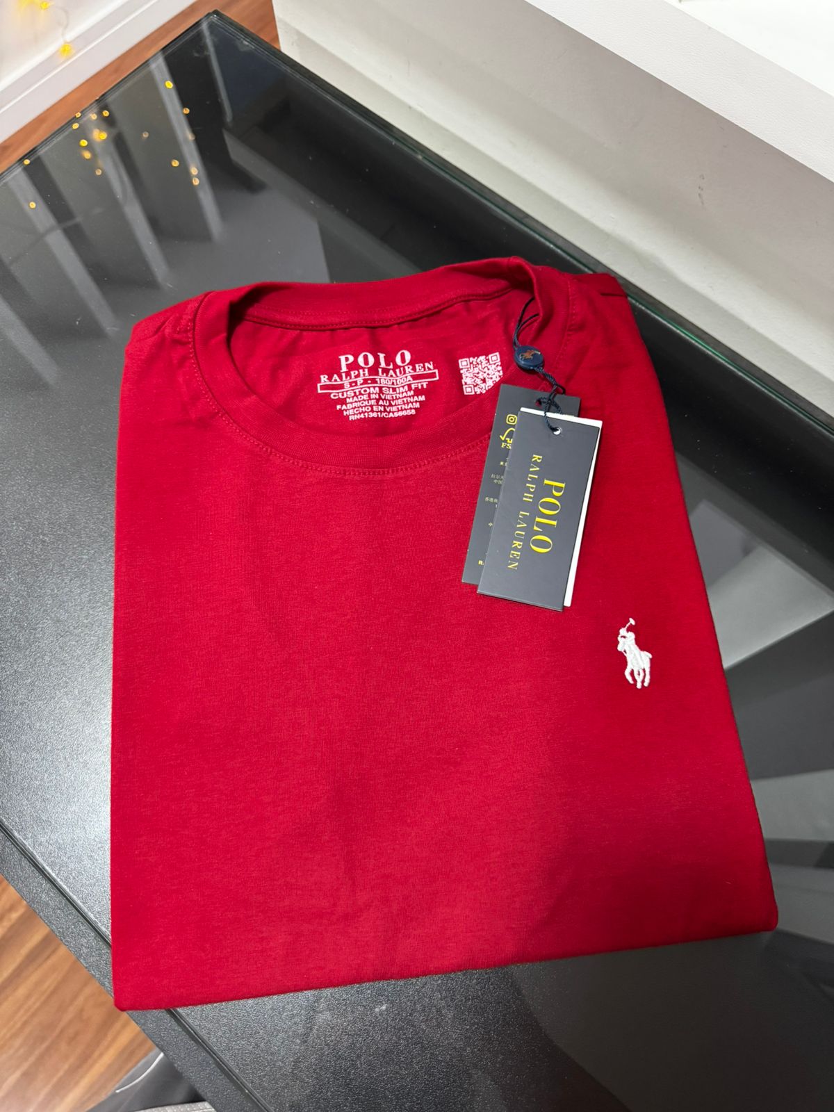 Camiseta Seda Pima Polo Vermelha