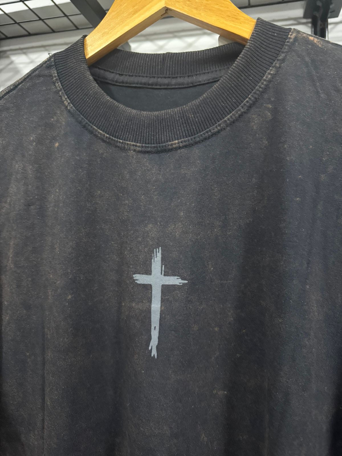 Camiseta Overzise Linha Cristã Preto