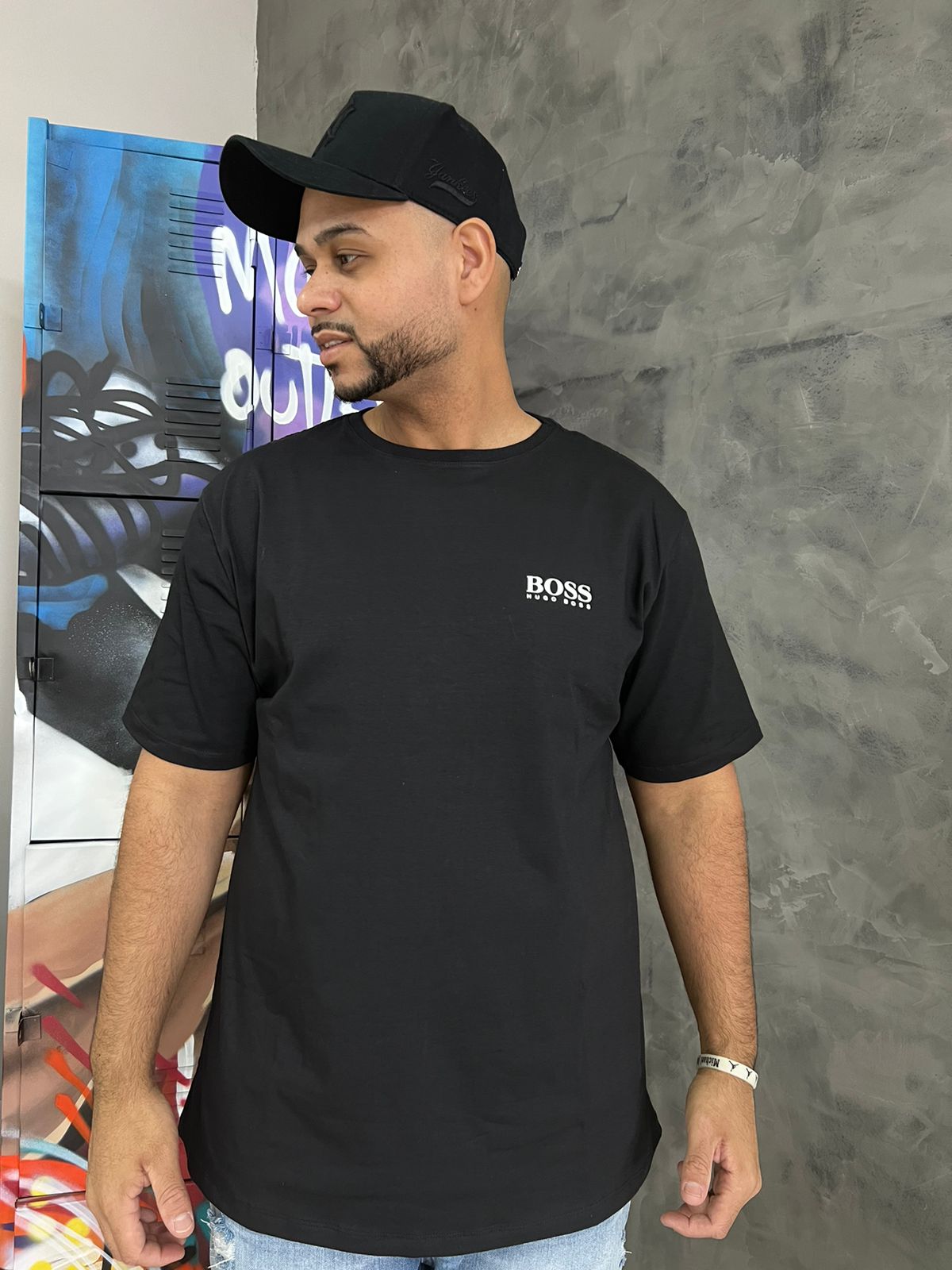 Camiseta  Linha Griff Hugo Boss Preto