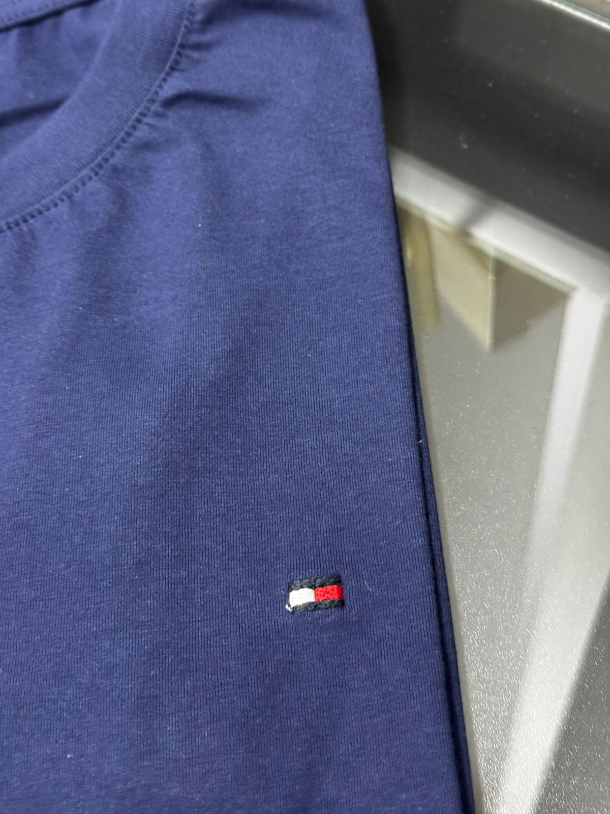 Camiseta Seda Pima Tommy Azul