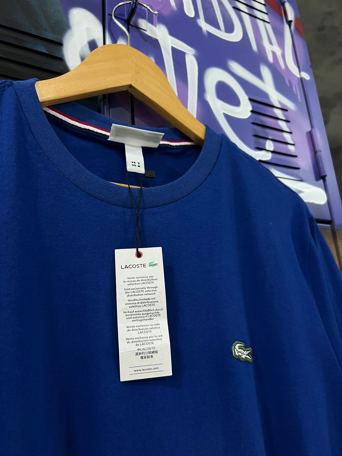 Camiseta Algodão Lacoste Azul