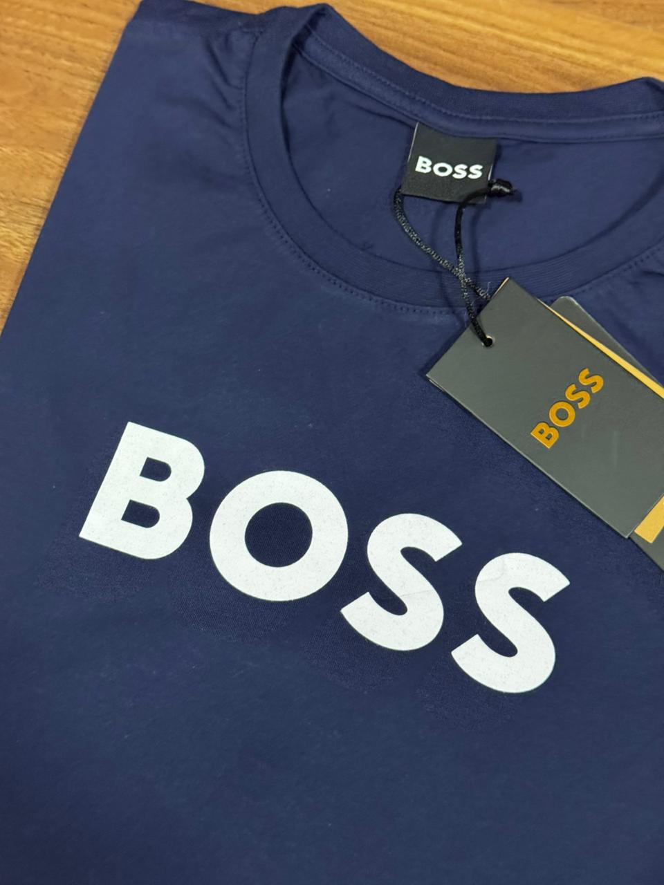 Camiseta Seda Pima Hugo Boss Azul