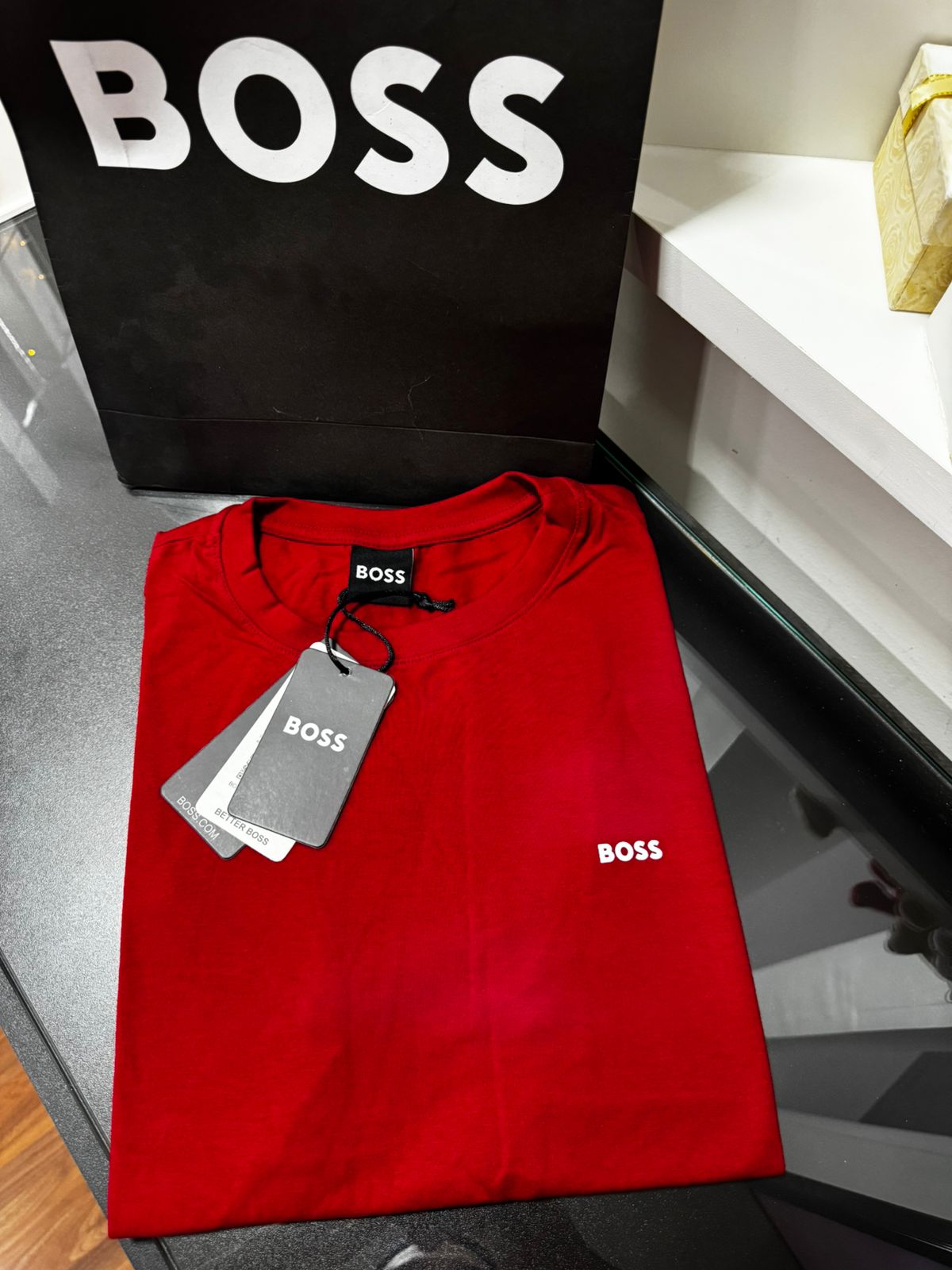 Camiseta Seda Pima Hugo Boss Vermelha