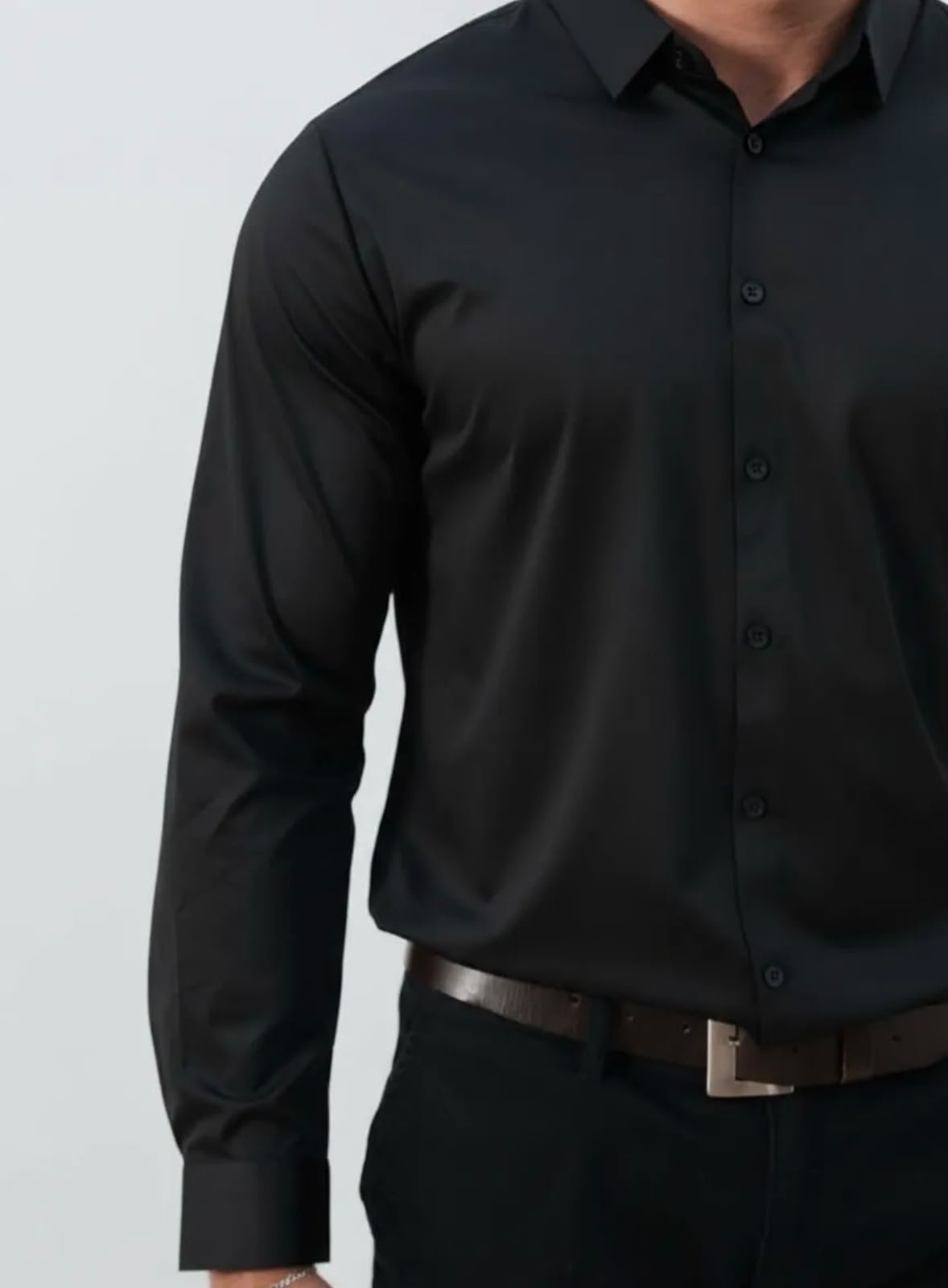 Camisa social Poliamida Lisa Preto