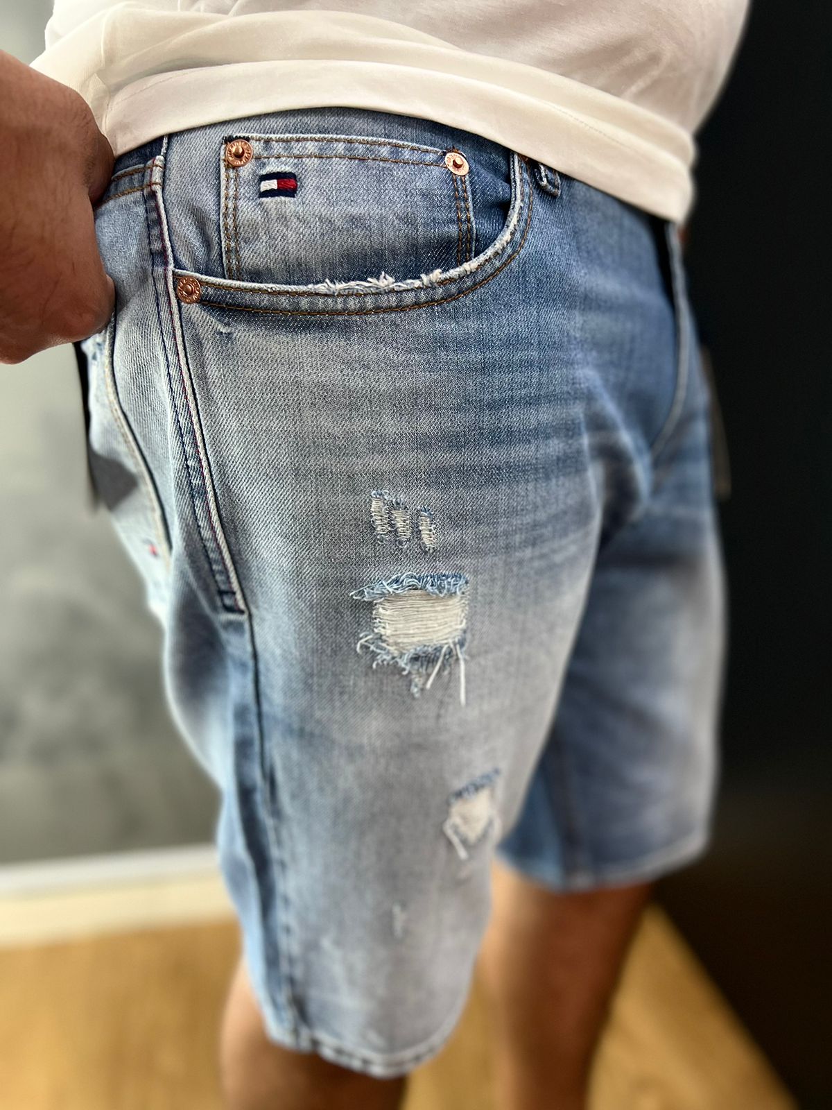 Bermuda Jeans Tommy Azul