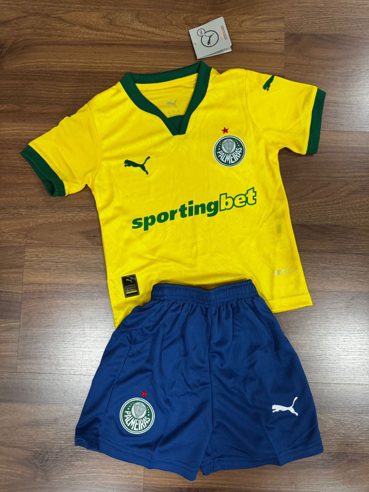 Conjunto Infantil Palmeiras III 25/26 Puma Amarelo