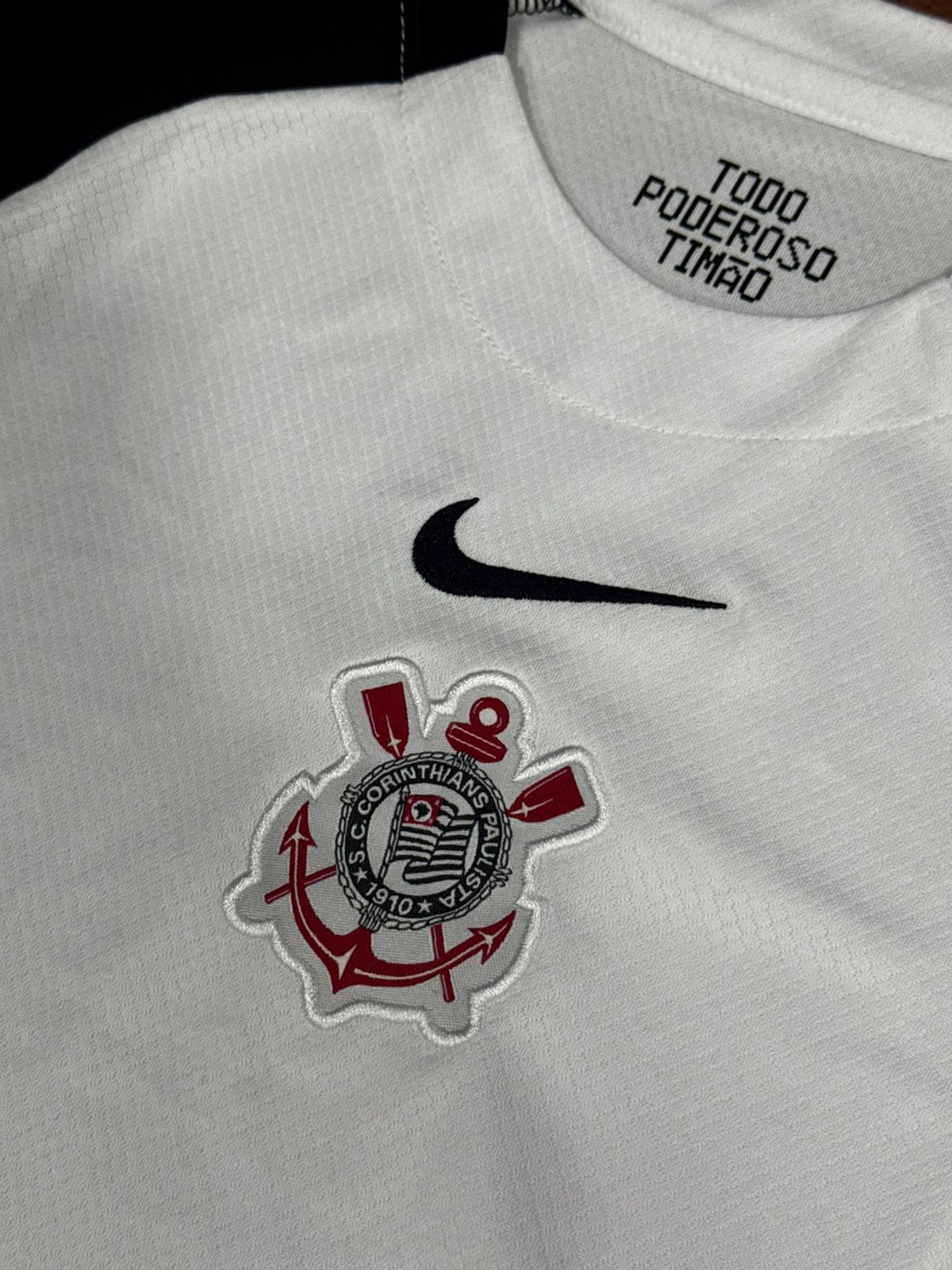 Conjunto Infantil Corinthians I 2025/26 Nike Branco