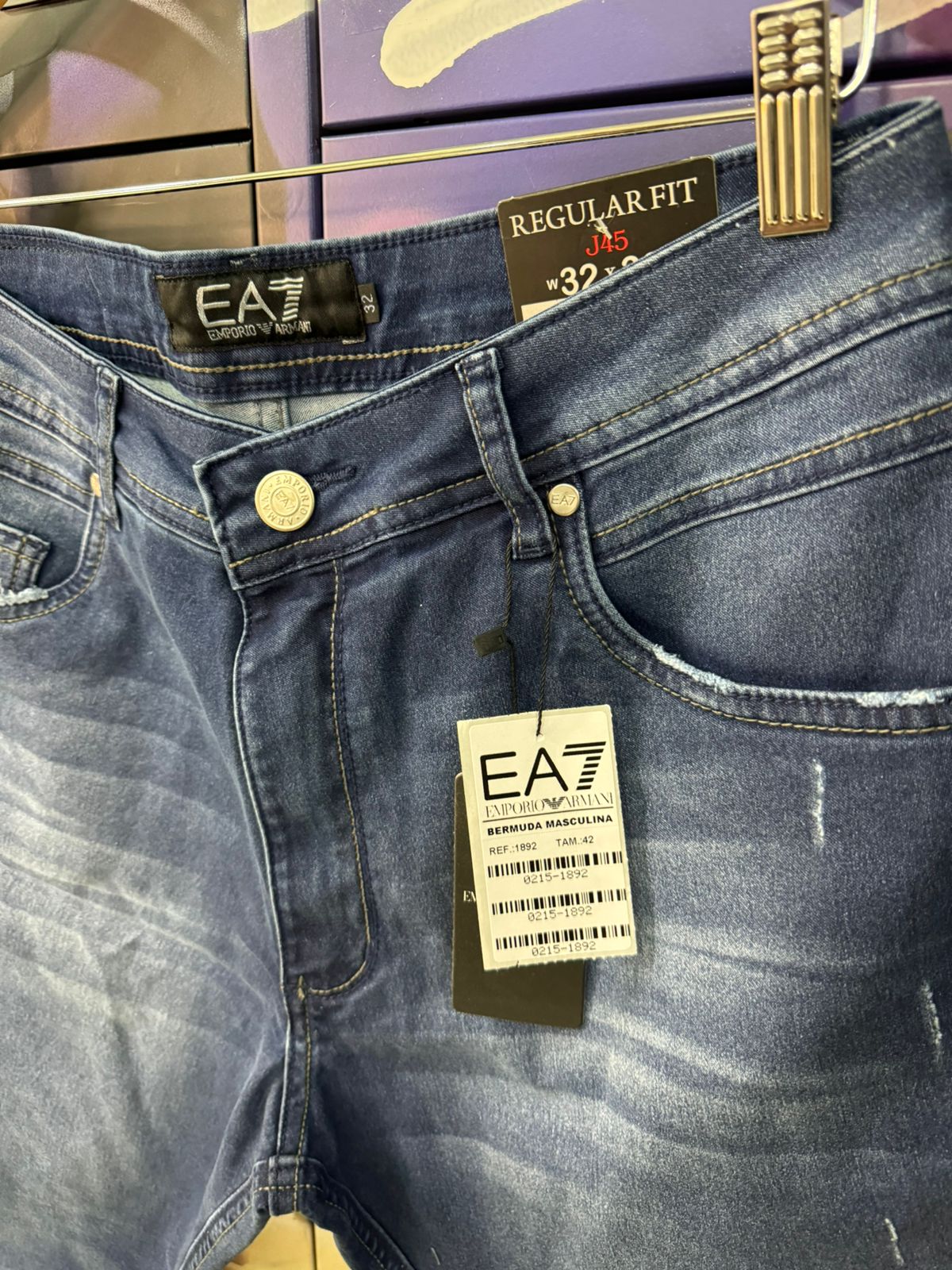Bermuda Jeans Armani Azul