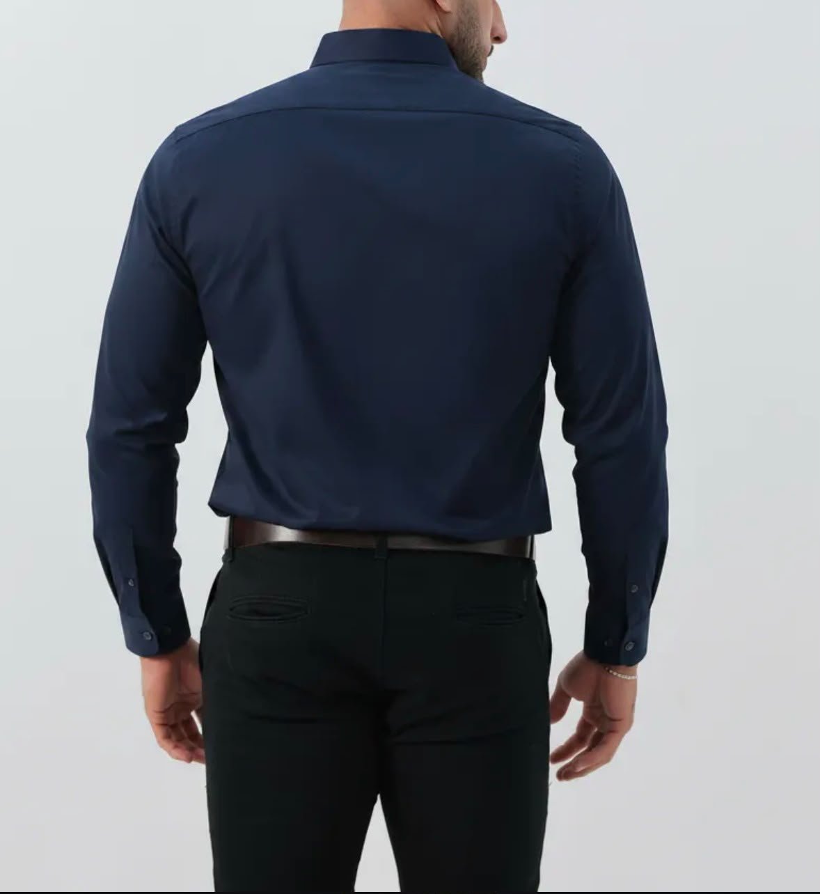 Camisa social poliamida Lisa Azul