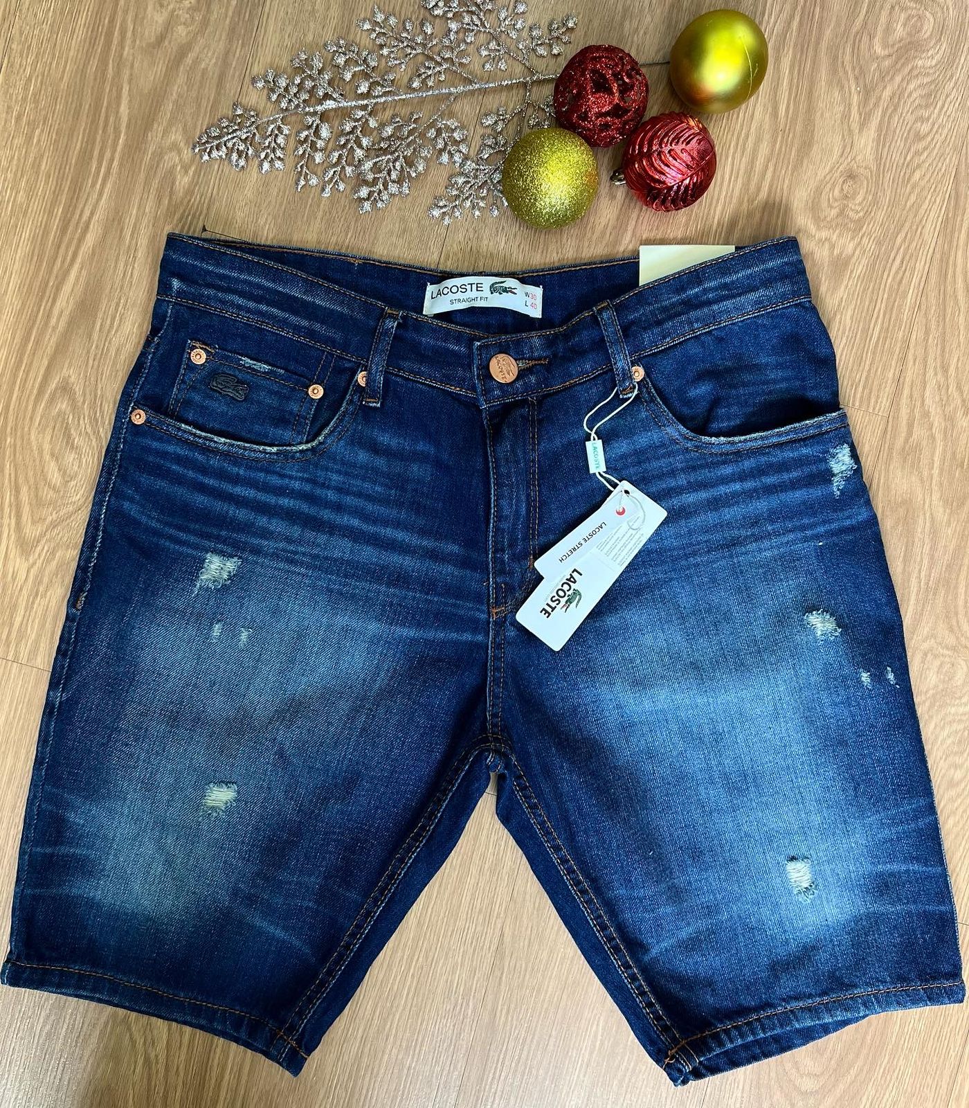 Bermuda Jeans Lacoste Azul