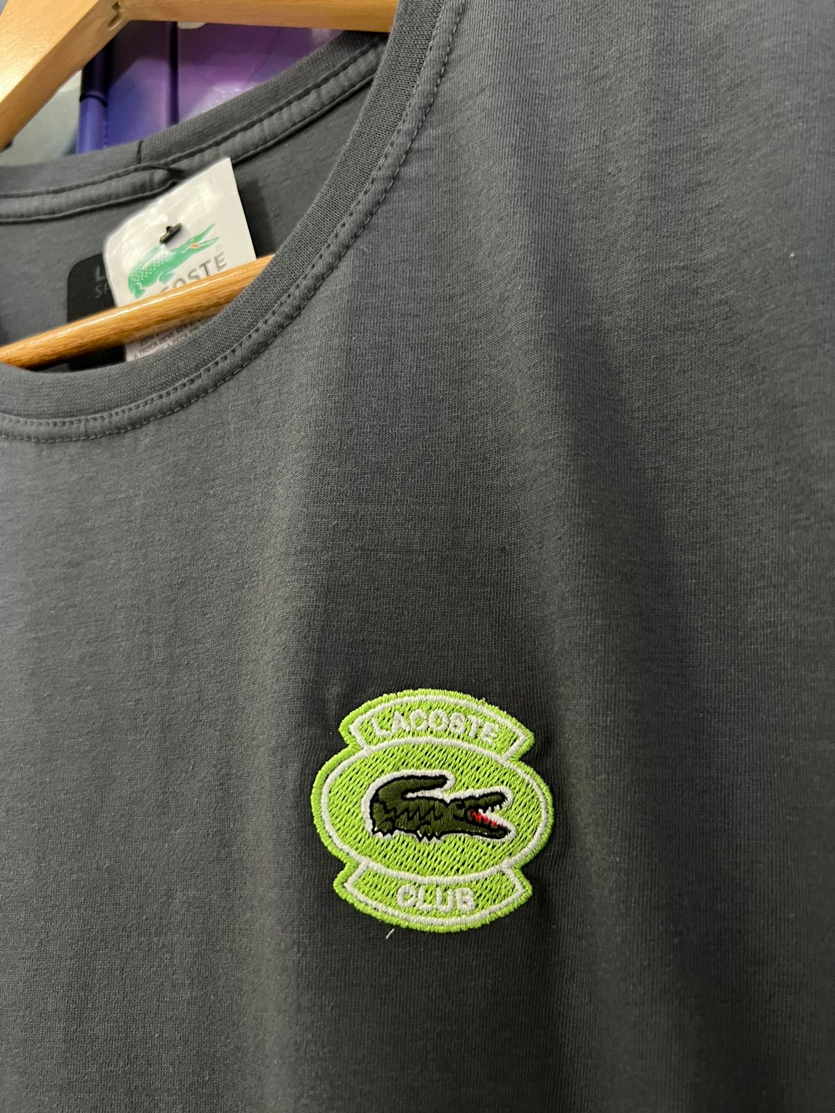 Camiseta Algodão Lacoste Cinza