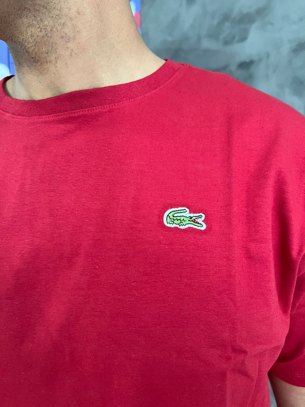 Camiseta Linha Griff Lacoste Vermelho