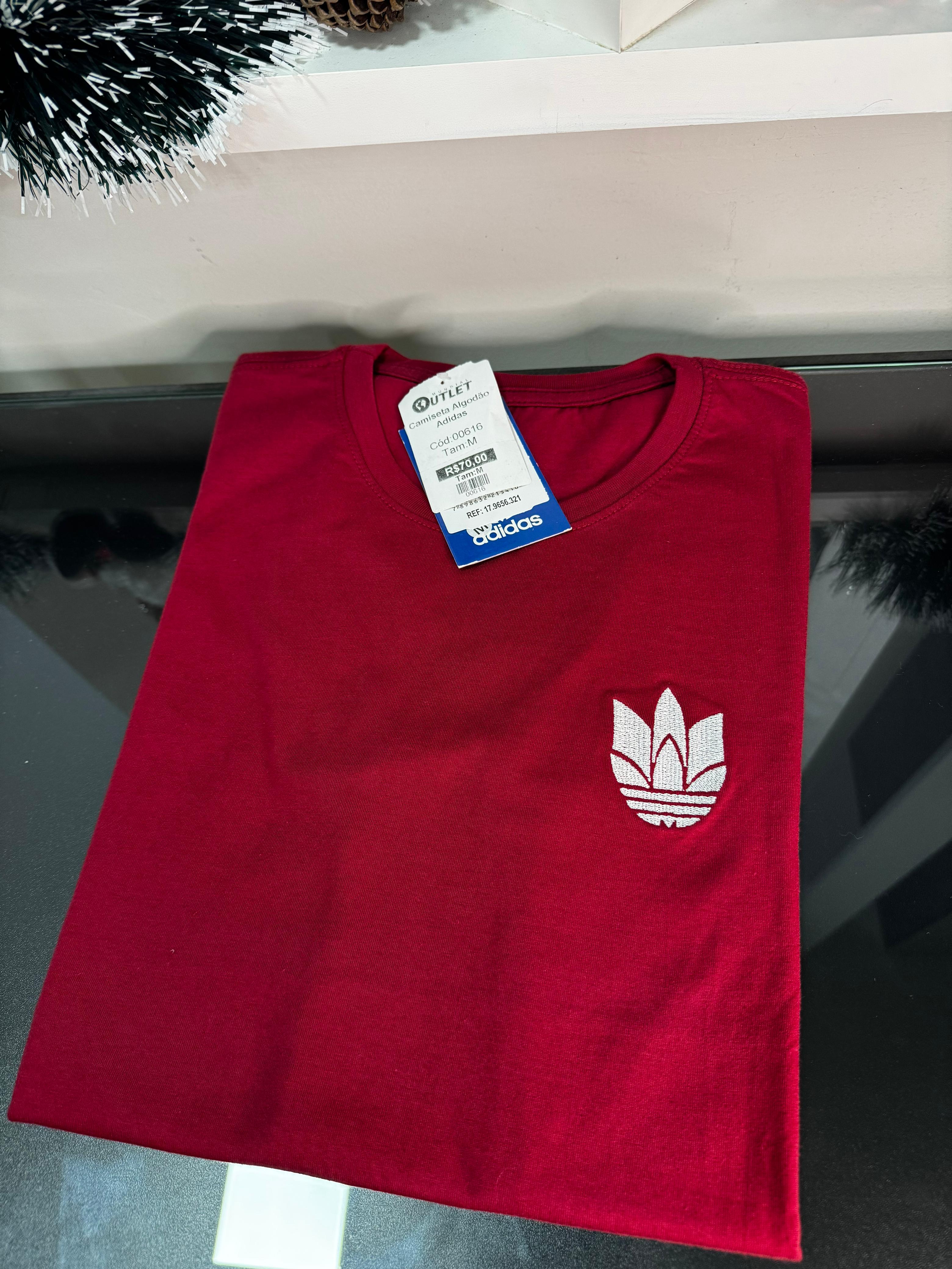 Camiseta Algodão Adidas Vermelha