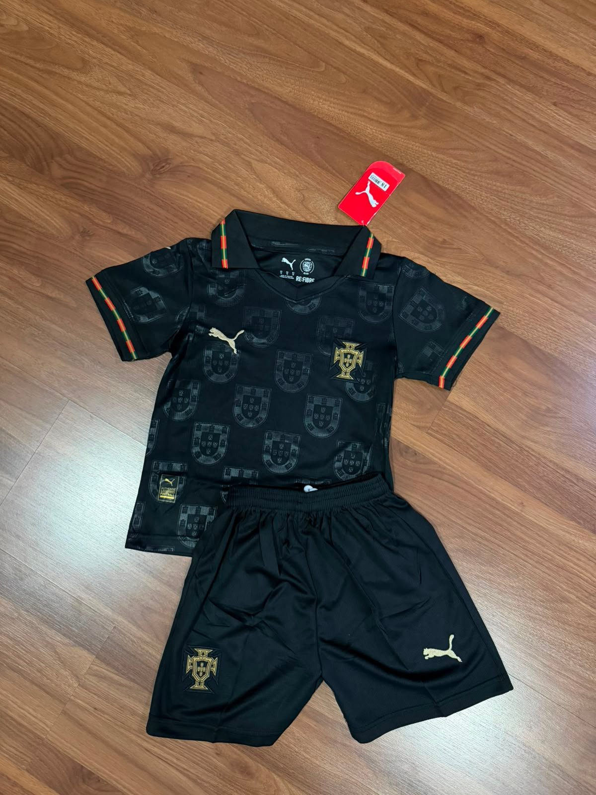 Conjunto Infantil Portugal 2026/27 Puma Preto