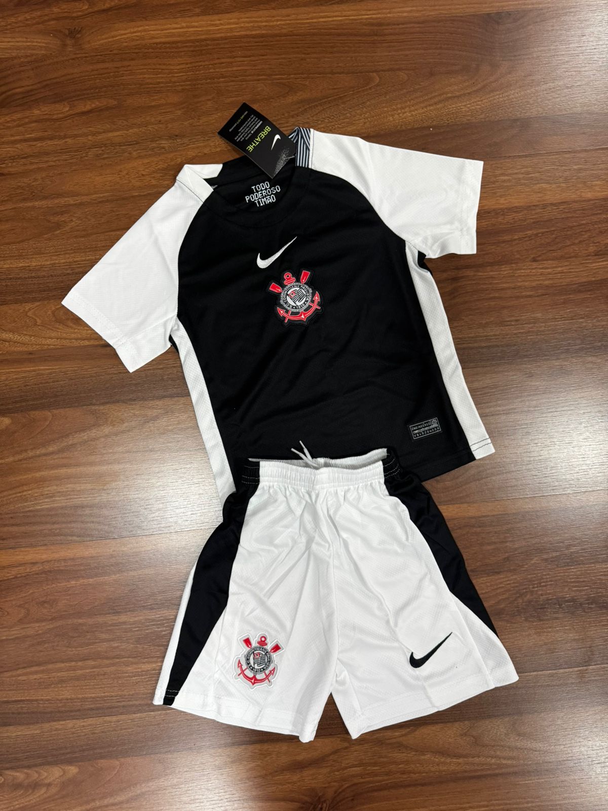 Conjunto Infantil Corinthians II 2025/26 Nike Preto